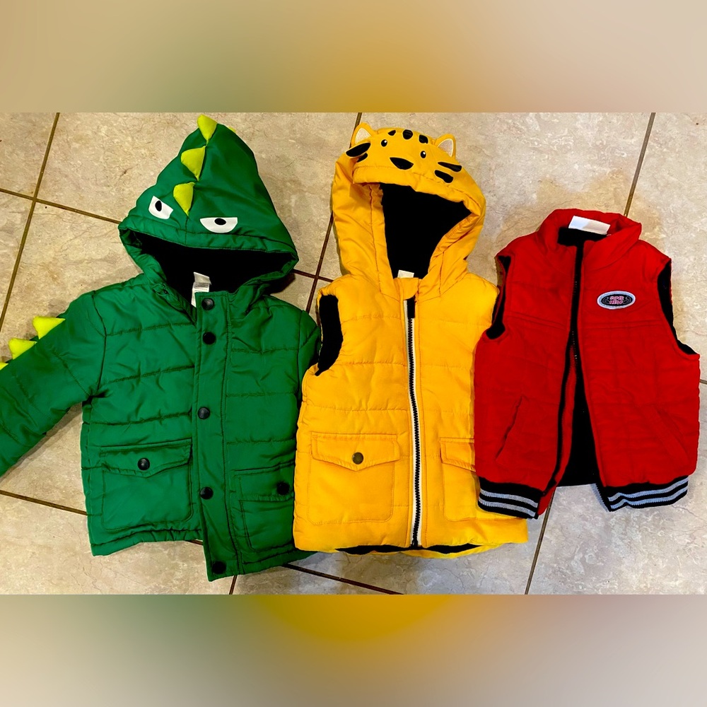 SOLD: 2t winter jacket, and two vest. Very good used condition.